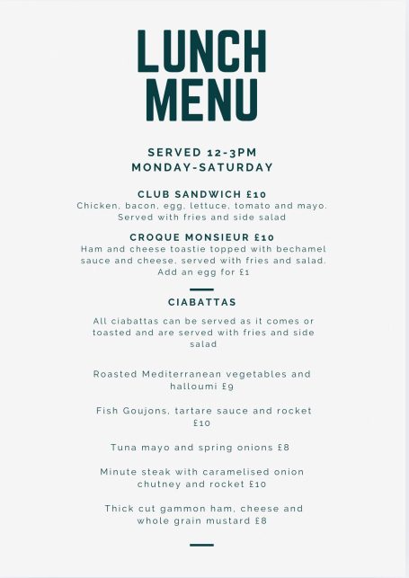 Lunch Menu